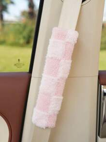 1 件毛绒柔软汽车座椅颈枕垫，女士保暖防滑舒适汽车座椅套，适用于秋冬季大多数车型 - 粉色 - 查看 18