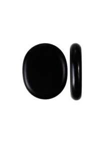 [黑色椭圆石] 8/10 块黑色椭圆石 | 适合头部、身体和足部 - 非常适合沙龙和家庭使用，按摩工具 - 黑色 - 查看 10