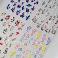 1/2 件，这些浮雕春季野花指甲贴展现了一系列精致细致的花卉图案。精致的花瓣、茎叶和野花都经过精心制作，呈现出栩栩如生、迷人的外观。柔和的粉色、白色和黄色色调的组合，为您的指甲带来春天的清新活力。 - 彩色 - 查看 8