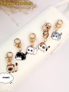 1 件猫咪表情钥匙扣，黑白猫，笑脸猫，逗猫，珠宝钥匙扣吊坠，送给女朋友、约会、派对、夏季服装的礼物 - 彩色 - 查看 12