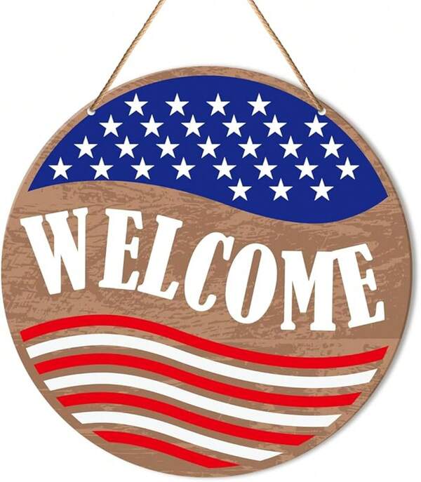 Floral Welcome Sign Front Door Decor, Spring Summer Hello Door Decorations Hanging Farmhouse Wall Sign Decor Porch, Home, Housewarming New House Home Apartment, Round Hello Door Sign