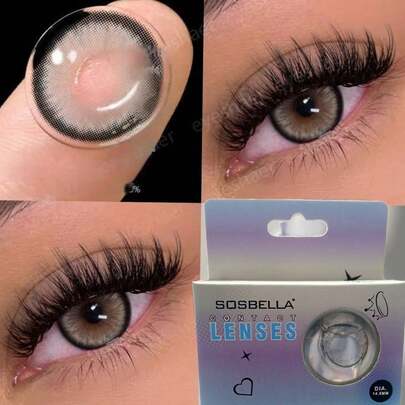 1 Par De Lentes De Contacto Suaves Y De Colores Apariencia De Ojos Grandes Diámetro De 14.5mm 1 Año CON ESTUCHE INCLUIDO Halloween maquillaje accesorios para disfraz cosplay efectos especiales para fiestas