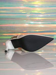 Women's New White Pointed Toe High Heel Shoes, Fashion Versatile Elegant Pumps Suitable For Party, Travel, And Outdoor Wear - White - View 6