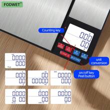 FODWET Dual Platform Digital Kitchen And Food Scale, 11 Pound Capacity And Precision 16oz Capacity, Black With Stainless Steel Weight Grams And Ounces For Cooking, Baking, And Jewelry Weighing (3*AAA Batteries Cluded)