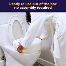 NEW770610 4 Inch Portable Raised Toilet Seat Riser Elevated Toilet Seat For Seniors7.3 - White - View 3