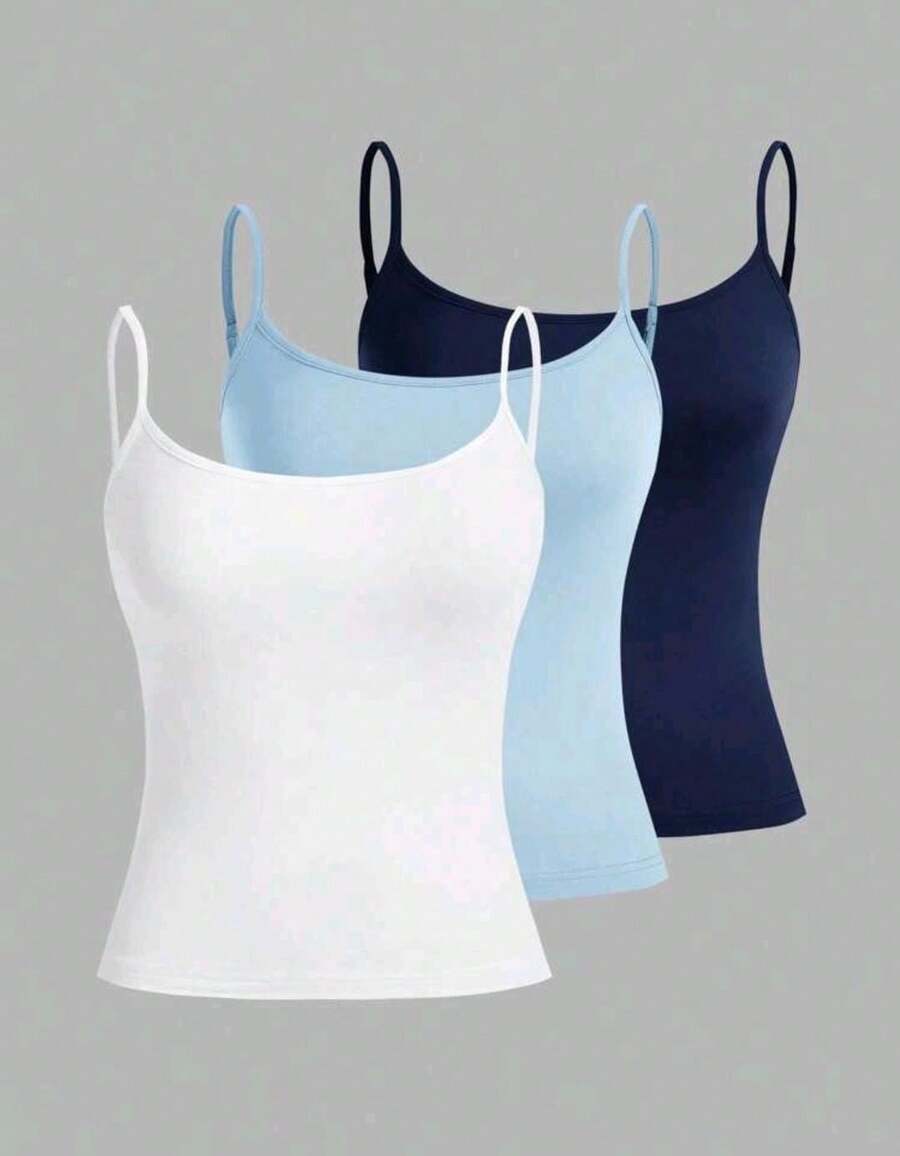 paquete de 3 blusas de tirantes - Azul Cadete - View 1