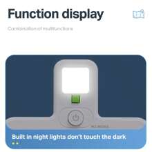 Adaptador de enchufe con 5 tomas, toma de pared multipuerto con interruptor independiente y luz nocturna pequeña, adecuado para el hogar, la oficina, los viajes y la computadora, color blanco