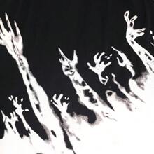 儿童万圣节鬼魂服装：黑暗中发光的骷髅和经典的死神服装 - 2 种款式可供选择！ - 黑色-2 - 查看 10