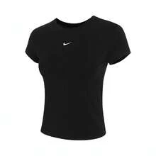 Nike 女款 AS W NSW NK CHLL KNT MD CR T恤，针织无领短袖，TFV5509-010 - 黑色 - 查看 1