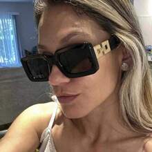 1 Peça Óculos de Sol de Armação Quadrada com 25 Modelos, Óculos de Sol Ocos de Alta Qualidade Europeus e Americanos para Mulheres, Óculos de Sol Côncavos Modernos de Passarela, Gravata Casual de Cor Sólida, Verão