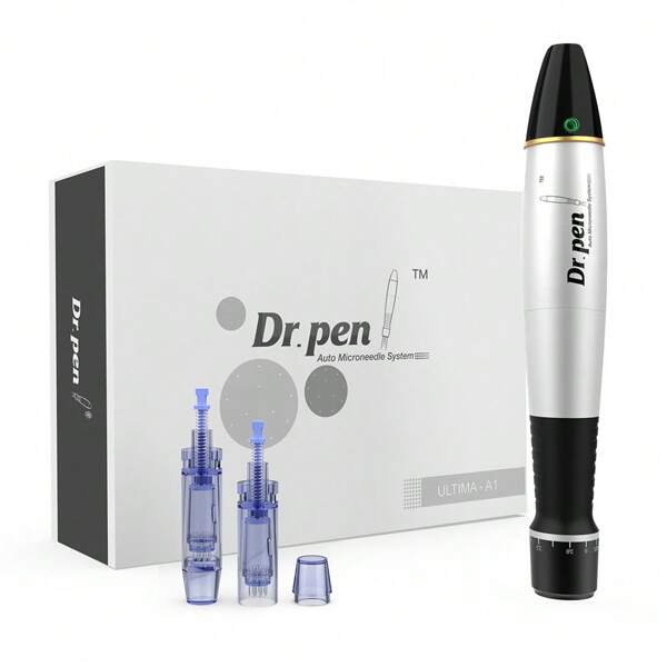Professional Microneedling Pen Kit With 2pcs 12 Pins Needles Cartridges For Face Skin A1(Need To Be Connected To A Power Source To Use, Cannot Be Charged)