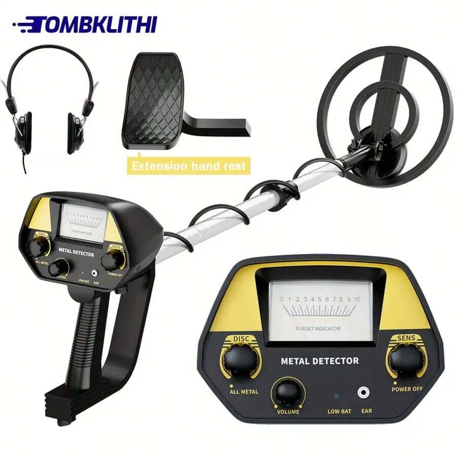 12-Inch High-Sensitivity Coil Gold Detector, Deep-Search Metal Detector, Professional Treasure Hunting For Beginners - Suitable For Finding Lost Valuables, Beach Treasure Hunting, Comes With Two 9V Batteries, A Perfect Holiday Gift - màu đen - Xem 1