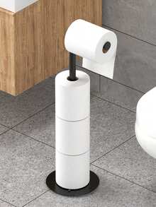 Toalettpappershållare med 4 rullar - Självhäftande installation, Hopfällbar, oberoende förvaringshylla för badrum, Hållbar järnkonstruktion som sparar utrymme, Förvaring av toalettpapper, Slät metallutseende, Robust näsdukshållare (1 st) - Multifärgad - Visa 12