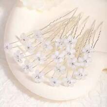 20 Pieces Of Women's New Handmade Diamond Inlaid Bridal Headwear, Fork Hairpin, U-Shaped Coiled Hair, Wedding Hairpin Headwear, Daily Simple And Versatile, Wedding And School Season Headwear, Ball Head Set Valentine's Day Accessories