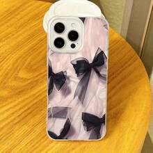 Funda para teléfono con hermoso diseño de lazo. Compatible con phone 6, 16 Pro, 16 Promax, 15 Plus, 14, 13, 12 y 11. Nuevo diseño degradado con forma de glaciar y borde suave. Protección total contra caídas con cubierta protectora de silicona. - Blanco - Ver 4