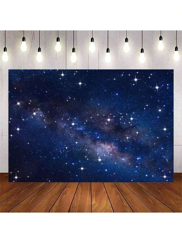 Starry Night Sky Background, Space Galaxy Birthday Backdrop, Astronaut Space Theme Party Decorations, Baby Boy 1st Birthday Banner, Photo Booth Props