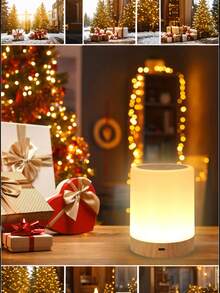 1PC Ambient Festive Gift Nightlight, Soft Glow, Decorative, Rechargeable, LED, Warm, Portable, Stylish, Cozy, Unique, Festive, Durable, Versatile.