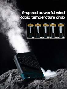 kinscoter 1 Peça Ventilador Portátil Recarregável de 4000mAh para Cintura, Acessórios de Camping, Praia e Viagem, Refrigerador de Ar, Bateria Portátil, Mini Ventilador Pessoal para Pescoço