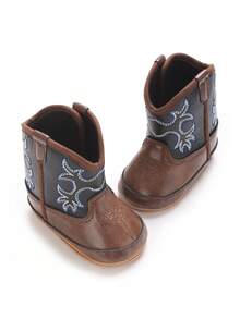 Zapatos para recién nacidos e infantes de 0 a 1 año, botas de invierno para niños, con suela blanda y cómoda, zapatos casuales de moda para caminar, zapatos de invierno - Café integral - Ver 4