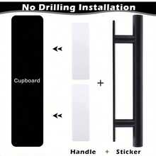 1 件条形自粘式橱柜把手，ABS 塑料门拉手，易于剥离和粘贴，适用于衣柜和家具抽屉，橱柜配件
