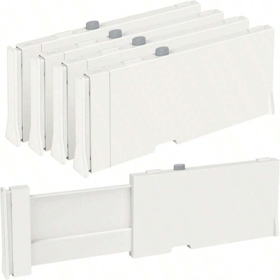 Vtopmart 6 Pack Drawer Dividers For Clothes, 4&#34; High 116&#34;-17&#34; Adjustable Expandable Dresser Drawer Organizer, Plastic Drawers Separators For Dresser, Baby Clothes, Underwear, Kitchen &Amp; Office Storage