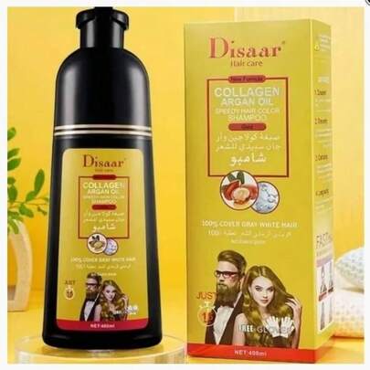 Lattafa Champú tinte rubio dorado Dissar 400ml,Facil aplicación 10min ,Cubre canas 100% Tinte aclarado rápido Rubio dorado