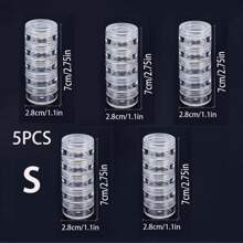 1/5/10pcs Five-Layer Storage Box S/L/XL Christmas Halloween Holiday Jewelry Jewelry Storage And Packaging Medicine Box One-Piece Anti-Oxidation Bracelet Multi-Layer Desktop Portable Storage Nail Art Storage Box Travel Skin Care Products Cosmetics Pigment Paste Sequins Sticky Body Packaging Box 1 Set