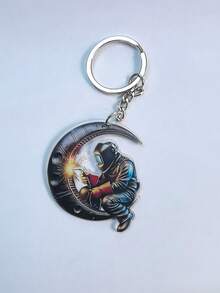 1pc 2D Acrylic Welder Keychain, Suitable For Car Keys, Phones, Bags, Wallets Decoration - Multicolor - View 5