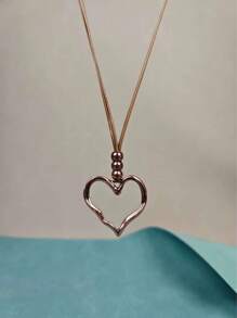 1 Stück lässige, vielseitige Halskette mit Herzanhänger aus Legierung für Damen