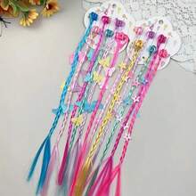 12 peças novos acessórios de cabelo trançados em forma de borboleta, lindos e coloridos, tranças de cabelo falsas com presilhas pequenas para dança de rua, presentes de aniversário/festa, acessórios para se vestir