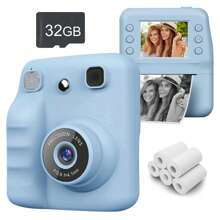 Portable Multifunctional Photo Printer Camera - Men And Women Digital Camera With Printing Function, Rechargeable Lithium Battery - Creative Painting And Photography Gift,1200 MAh Rechargeable Lithium-Ion Battery For Holidays, Christmas, Halloween, Birthday Parties & Special Occasions