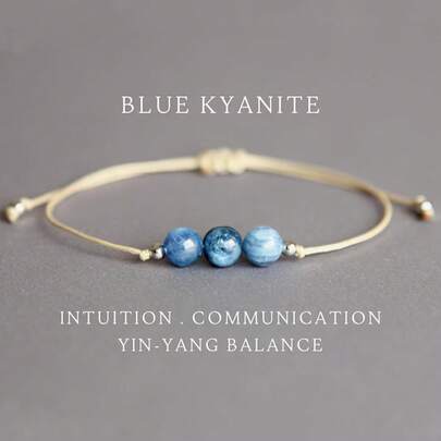 1Pc Blue Agate Brac…