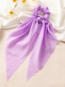 1pc Women's Simple Elegant Hair Scrunchie In Yellow, Purple, Green, Pink, White Bright Colors, Suitable For Daily & Vacation Outfits, Hair Ties, Scrunchy Hair Ties