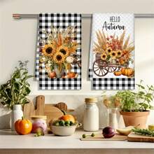 2 peças Toalhas de Cozinha Floral de Lavanda Primavera, Panos de Prato - Ideal para Decoração de Verão, Adequado para Cozinha e Banheiro de Fazenda