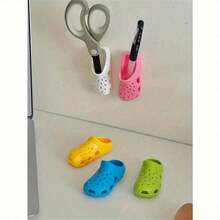 2 mini chinelos coloridos e porta-escovas de dentes - montados na parede, sem necessidade de furação, organizador de banheiro de plástico durável, com design divertido, adequado para decoração de cozinha e banheiro