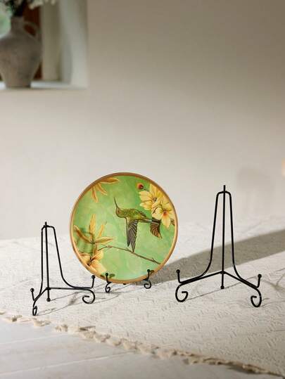 Cirelle 1 件工艺折叠支架书架照片底座碗画框黑金色铁盘架展示画架三角铁艺支架茶饼架盘子底座，Rama Comfort Home，新年、圣诞节礼物，婚礼装饰，高端咖啡厅用品，民宿装饰，父母礼物，夏季家居装饰