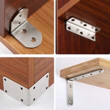 Kątowniki ze stali nierdzewnej, pogrubione wsporniki półek w kształcie litery L o kącie 90 stopni, łączniki sprzętowe do stołów, krzeseł i mebli