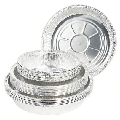 Aluminum Foil Tray, Tin Foil Tray, Household Disposable Takeaway Packaging Aluminum Foil Lunch Box, Outdoor Barbecue Tin Foil Tray, Alcohol Lamp Camping Grilled Fish Stove, Household Air Fryer, Baking Oven Tray