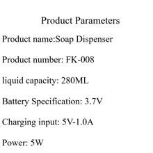 1 Peça Dispensador de Sabão com Sensor de Espuma Inteligente Acionado por Indução, Montado na Parede, Sem Contato, Adequado para Cozinhas e Banheiros, Recarregável, com Tela de LED