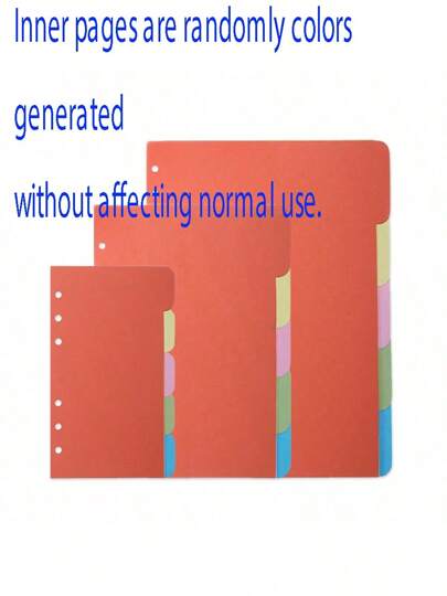 5pcs/Set Colorful Index Paper Divider Pages Replacement Refill For A4/A5/A6/A7/B5 Or A5+/A6 Loose Leaf Binder/Notebook
