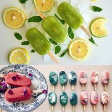 Sakolla 2pcs Silicone Ice Pop Mold, 4 Oval Mini Ice Pop Molds With 50 Wooden Sticks For Homemade Popsicles, Cake Pops And Ice Cream (White) - Multicolor - View 4