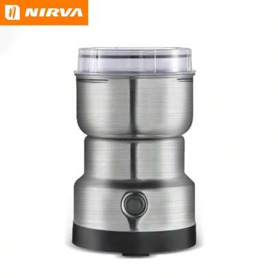 Nirva Nirva300W Kaffeebohnenmühle, elektrische mini-tragbare multifunktionale Mühle, Edelstahl-Zerkleinerer, Ultra-Fein-Babynahrungsmittelmühle, Kaffeemühle, Gewürz-Pfeffermühle, Getreidemühle, italienische Kaffeemühle, 304 Edelstahlklingenmühle, zum Mahlen von Gewürzen und Nüssen, Einknopfsteuerung