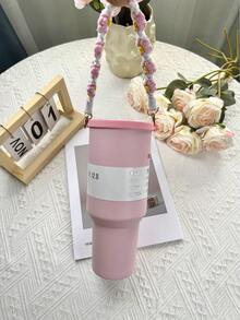 兼容 杯配件 1 个水瓶带，1 个橡胶杯环，适用于水瓶杯配件 12 盎司 16 盎司 20 盎司 24 盎司 30 盎司 32 盎司 40 盎司带手柄的玻璃杯，粉色、白色、黑色、紫色、蓝色 - 多色 - 查看 3