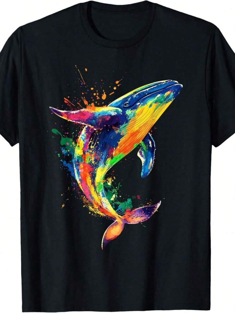 Camiseta de arte de orca genial para hombres, mujeres y niños, amante de la ballena asesina - Negro 36 - Ver 1