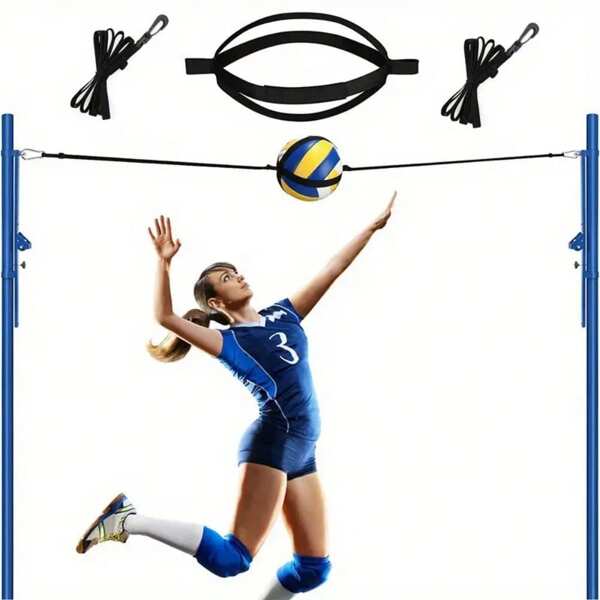 1 Set Asistente de Entrenamiento de Voleibol - Fácil de Usar Práctica de Lanzamiento, Colocación y Golpeo, Entrenador de Lanzamiento y Golpeo Solo para Principiantes y Profesionales, Regalo Perfecto para Amantes del Voleibol, Equipo de Voleibol para Principiantes | Entrenamiento de Voleibol | Equipo de Voleibol Duradero - Mejora el Servicio y el Salto para Principiantes