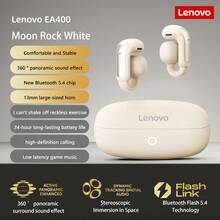 Écouteurs ouverts ultra Lenovo EA400, casque Bluetooth, conception à écouteurs ouverts, crochet d'oreille, Bluetooth 5.4, longue durée de vie de la batterie, annulation du bruit, avec microphone, style crochet d'oreille, écouteurs sans fil véritables, convient aux sports, à la course, au bureau