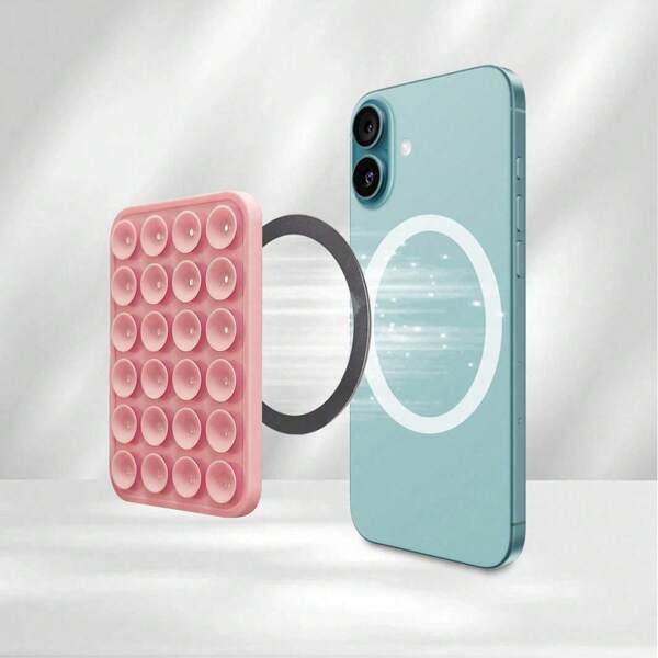 1 pieza Funda de teléfono con ventosa de silicona, ventosa para teléfono, soporte de teléfono adhesivo, soporte de funda de teléfono con ventosa adhesiva para teléfonos, accesorios de teléfono adhesivos de silicona para teléfonos, sin necesidad de jugar con juguetes de manos, soporte de teléfono con espejo para ducha, accesorios de teléfono de manos libres