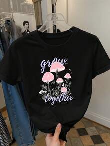 Mujer Camiseta de mujer México Envío Tela transpirable de alta calidad Manga suelta Estampado de  Lavado a máquina Fresco Deportes Cuello redondo Casual Manga corta Versátil Nueva Era  Lavable a máquina, top casual de cuello redondo de deportes de trabajo estudiantil, moda cómoda y moderna |vestidos de mujer verano almacen local - Negro - Ver 1
