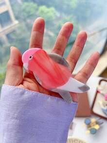 Hair Clips 1pc New Design Small Bird, Flamingo, Parrot, Owl, Shark Acrylic Hair Clip, Stylish Cartoon Bee Hair Accessory, Simple Elegant Acrylic Claw Clip, Side Hairstyle Decoration, Cute Bird, Crane For Ponytail, Hair Claws For Women Hair Accessories, School Stuff, College Fall Winter For Vacation Outfits Woman