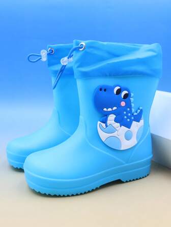 1 paire de bottes de pluie pour enfants avec motif de dinosaure, chaussures de pluie légères et confortables pour garçons, bottes imperméables antidérapantes pour les sports extérieurs, convenant pour les jours de pluie et les activités scolaires